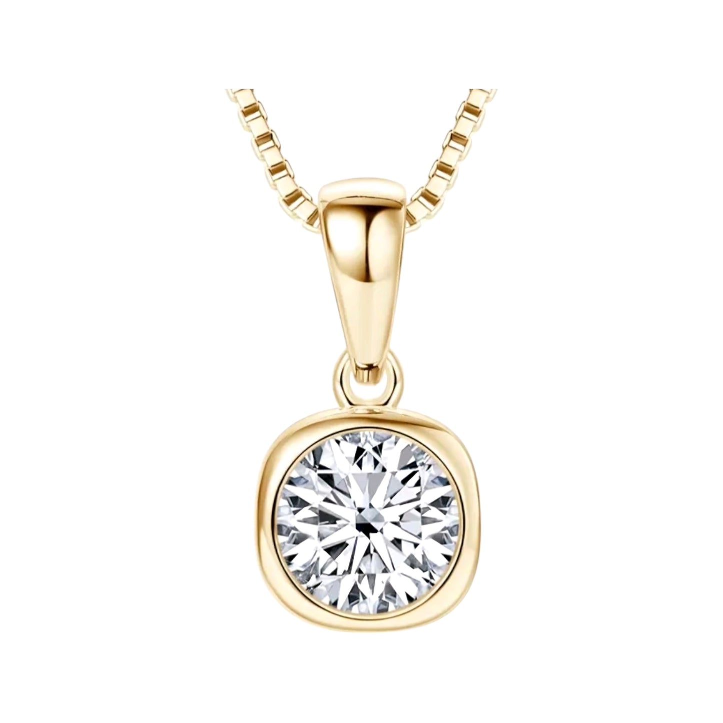 1ct square Moissanite pendant necklace
