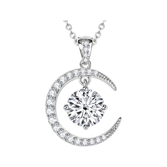 1mm to 8mm moon Moissanite pendant necklace
