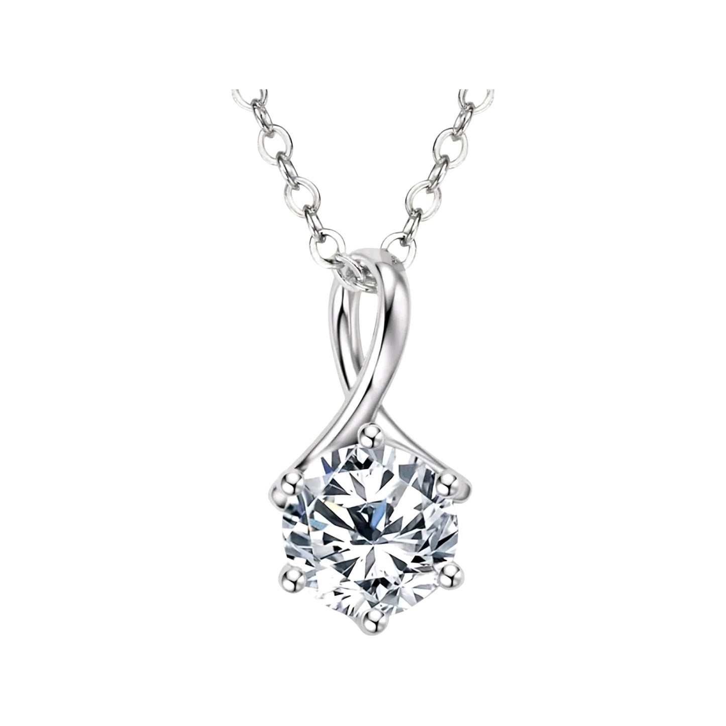 1ct twisted X shape Moissanite pendant necklace