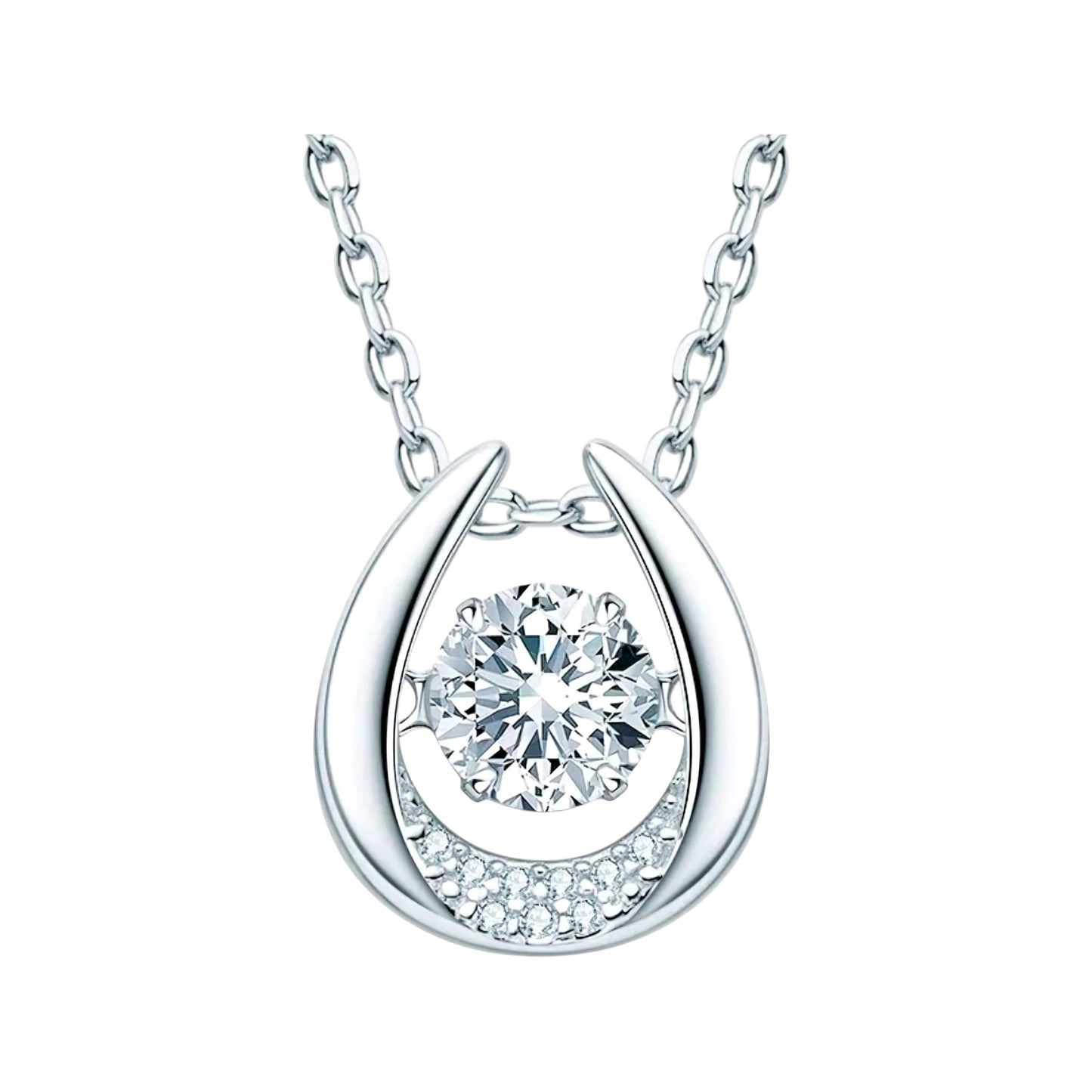 6mm U shape Moissanite pendant necklace