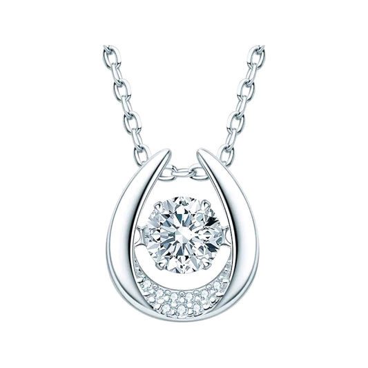 6mm U shape Moissanite pendant necklace