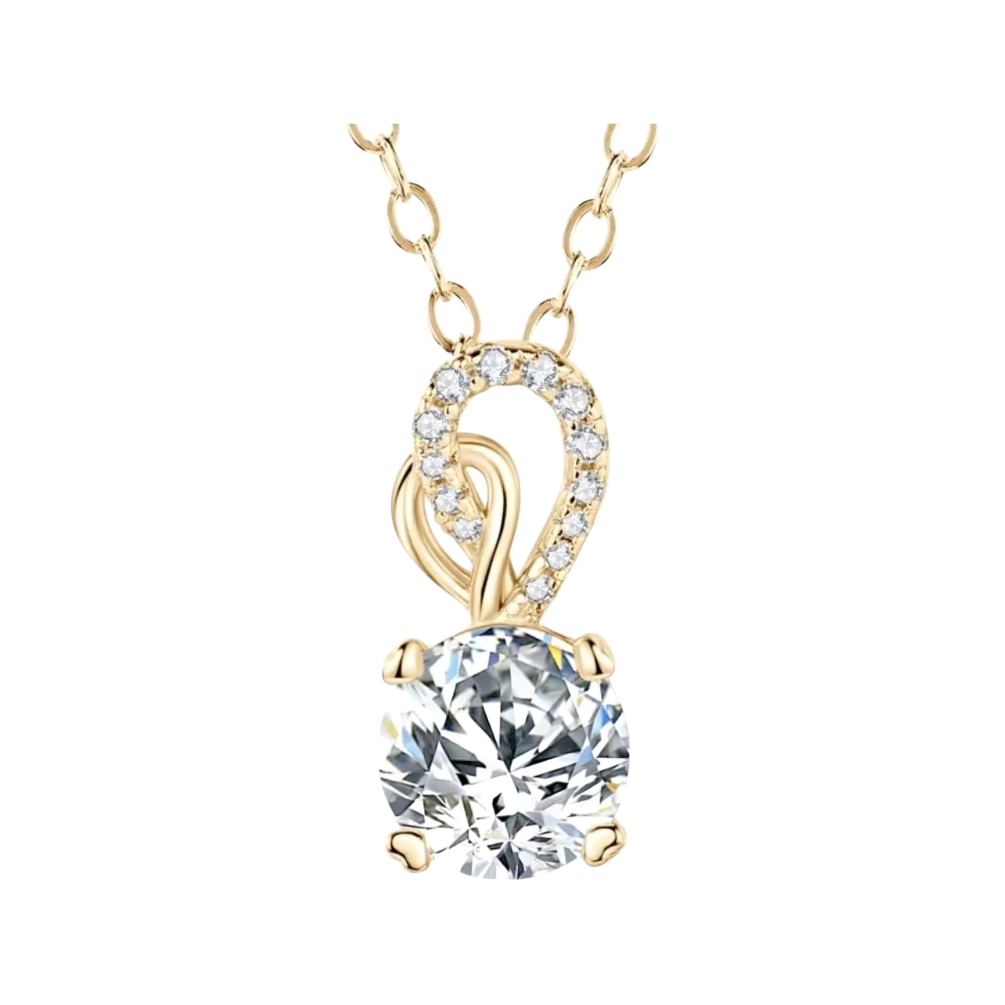 1ct twisted Moissanite pendant necklace