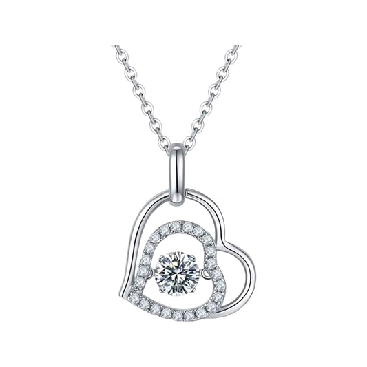 5mm double heart shape Moissanite pendant necklace