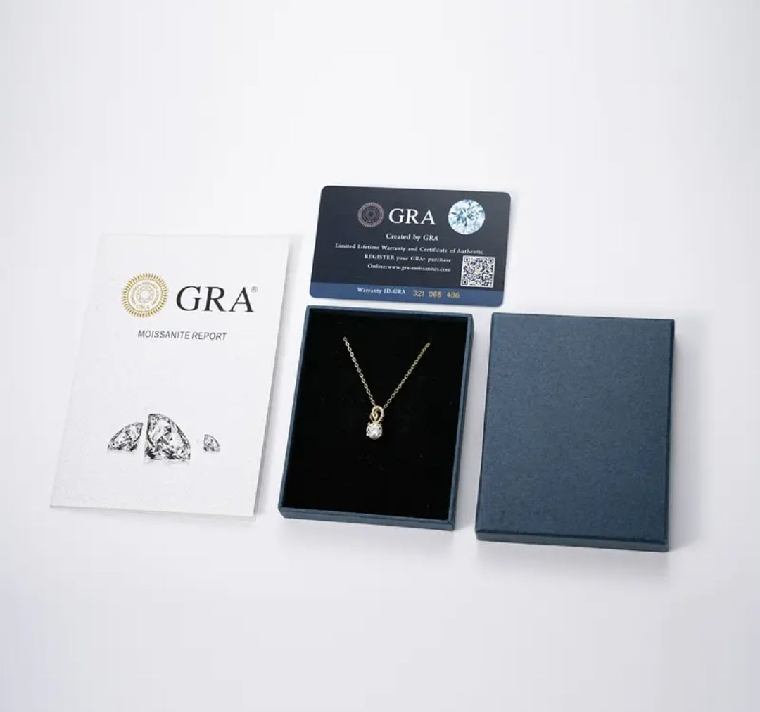1ct twisted Moissanite pendant necklace
