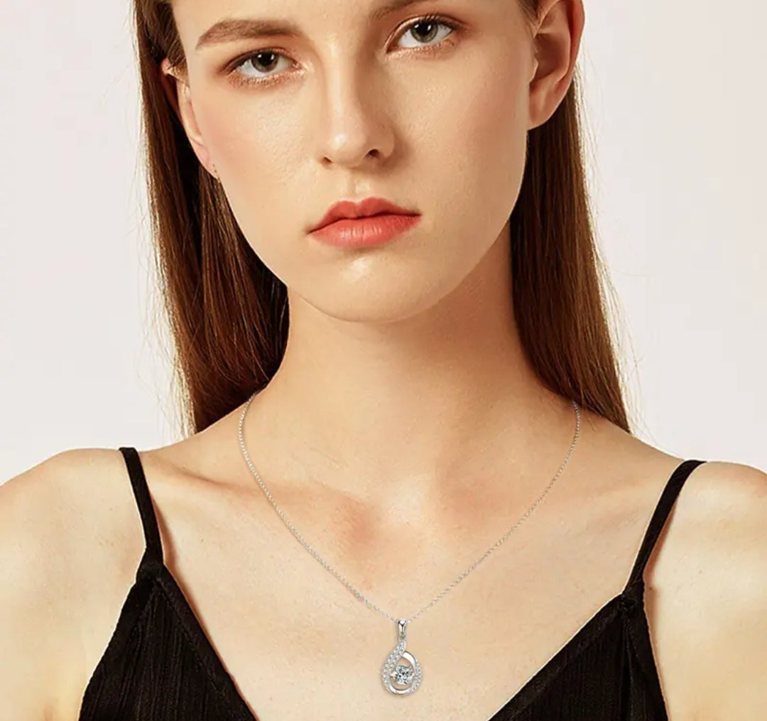 1ct infinity Moissanite pendant necklace
