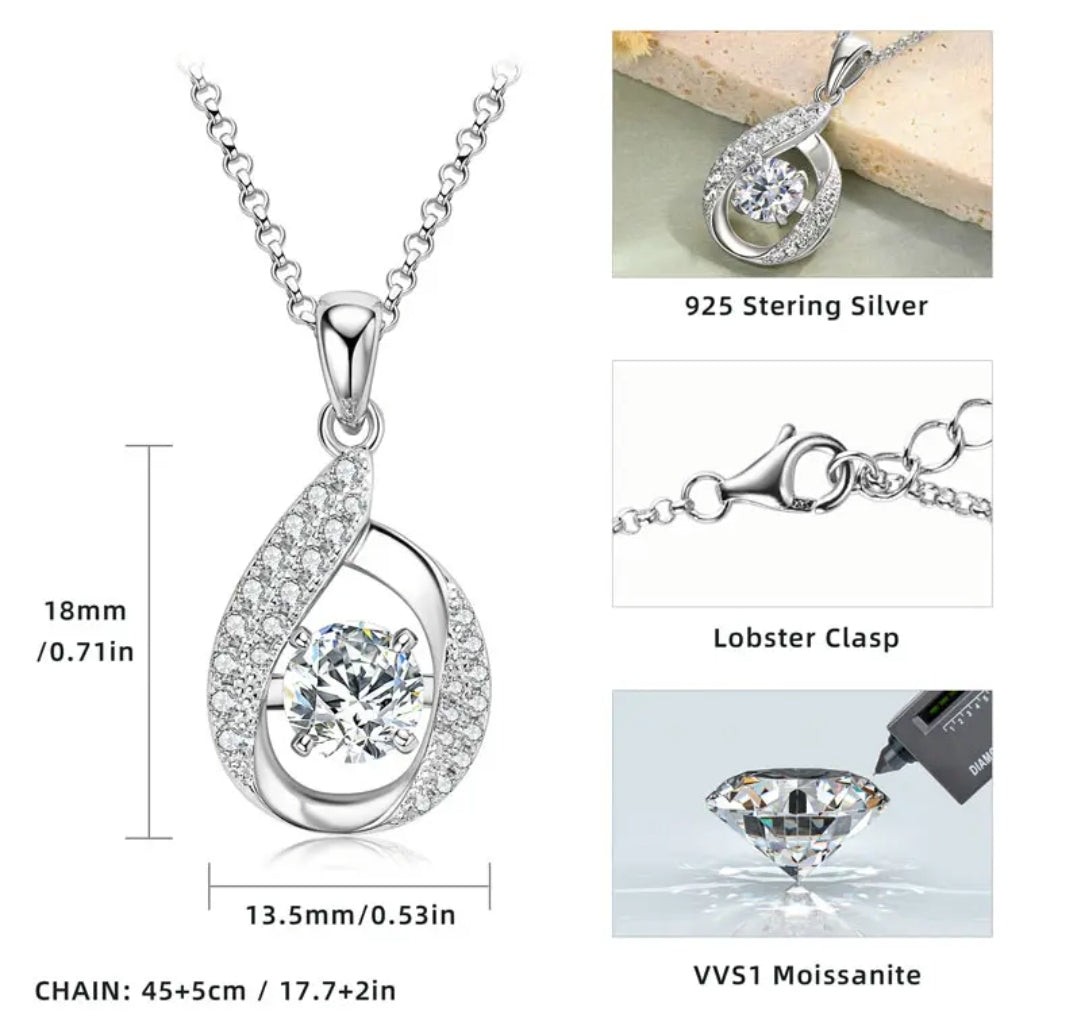 1ct infinity Moissanite pendant necklace