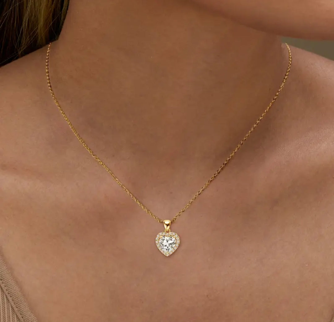 2ct heart shape Moissanite pendant necklace