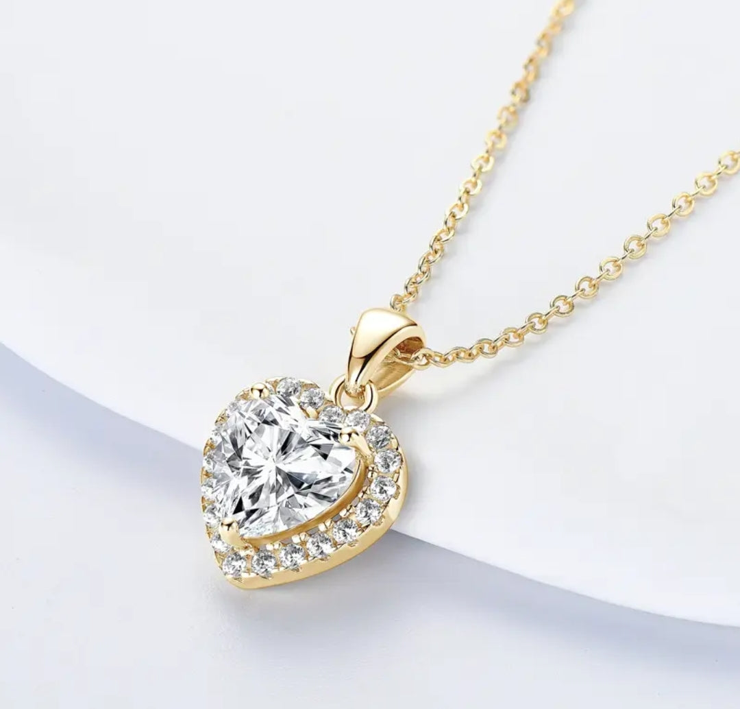 2ct heart shape Moissanite pendant necklace