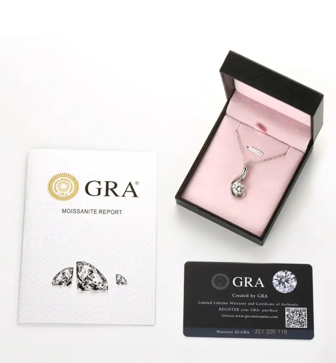 8mm 2ct tear drop Moissanite pendant necklace