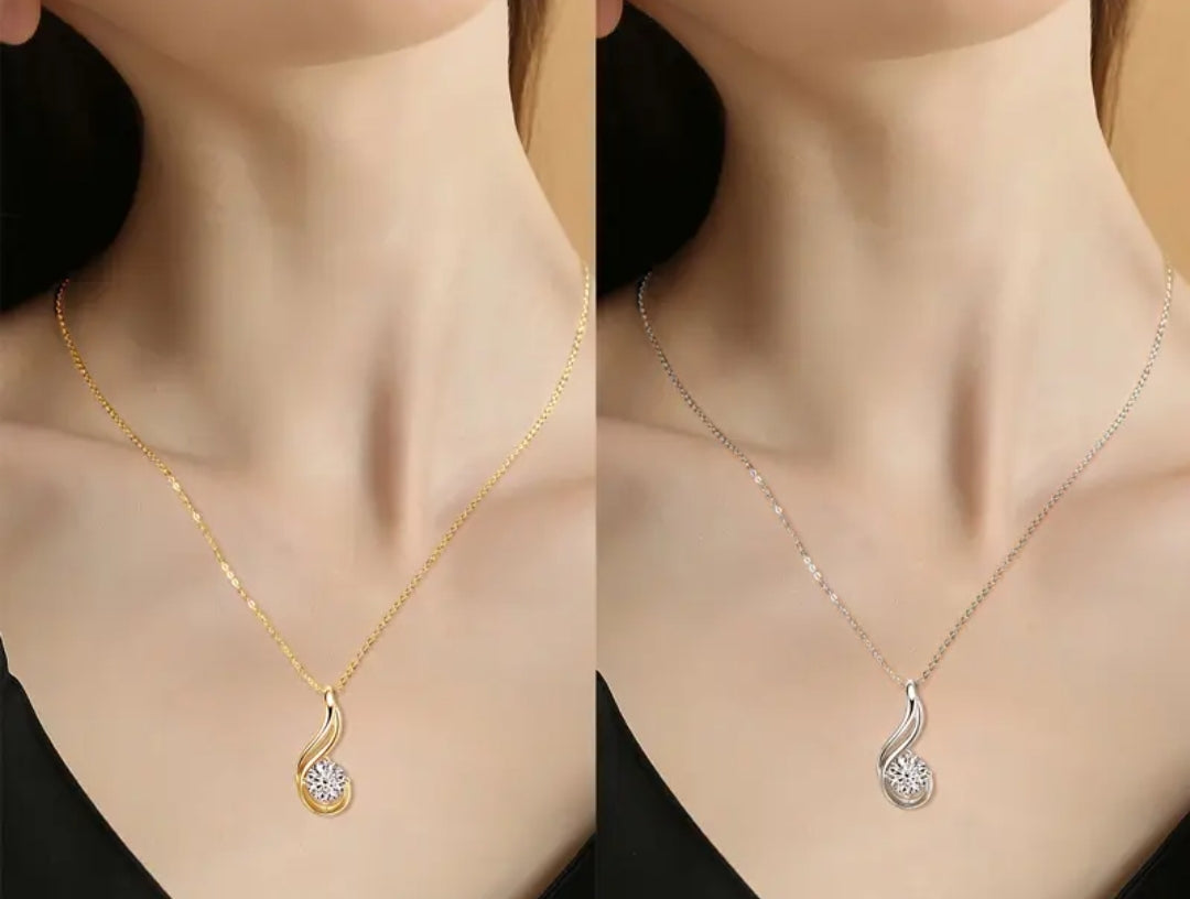 8mm 2ct tear drop Moissanite pendant necklace
