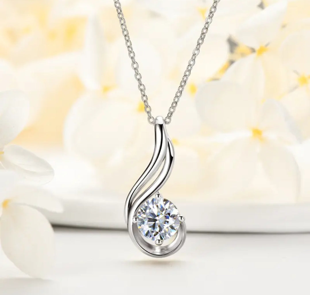 8mm 2ct tear drop Moissanite pendant necklace