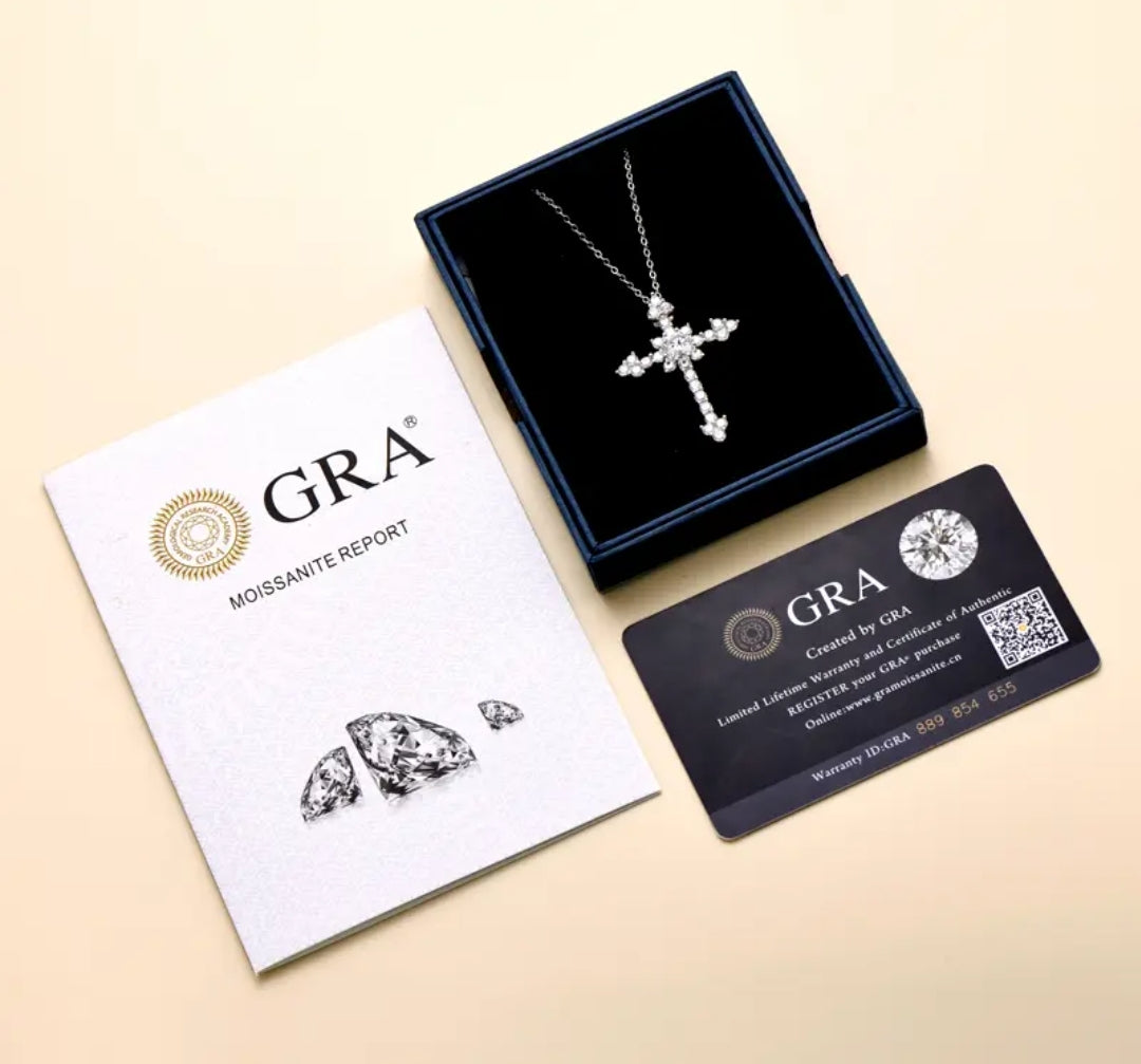 5mm cross Moissanite pendant necklace