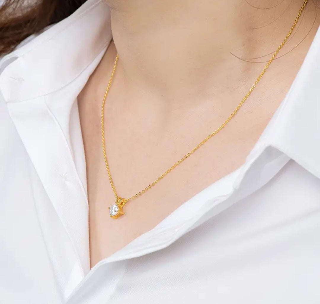 6*6mm 1ct Moissanite pendant necklace