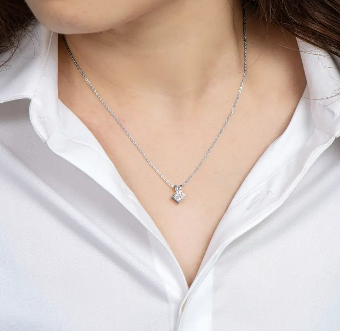 6*6mm 1ct Moissanite pendant necklace