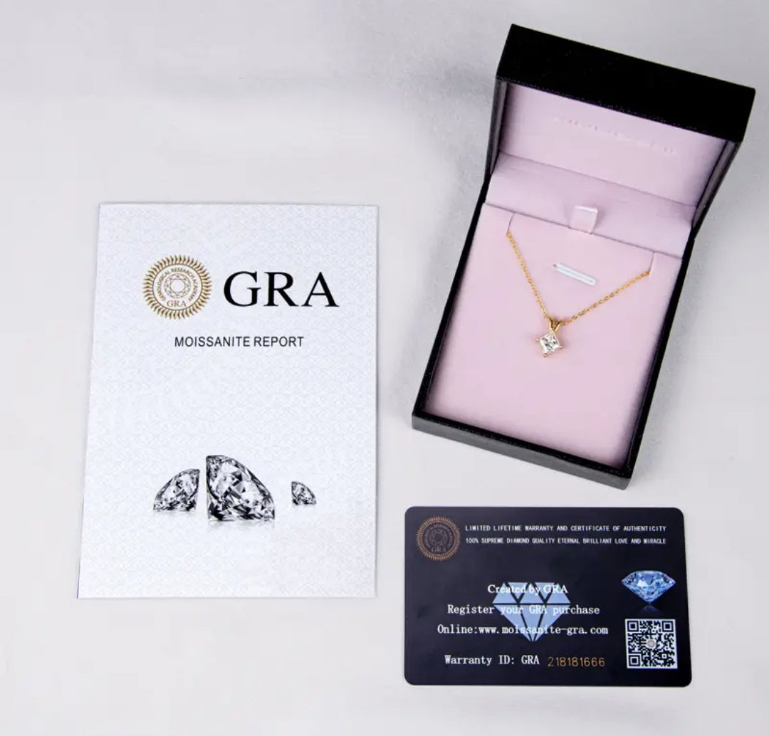 5.5*5.5mm 1ct Moissanite pendant necklace