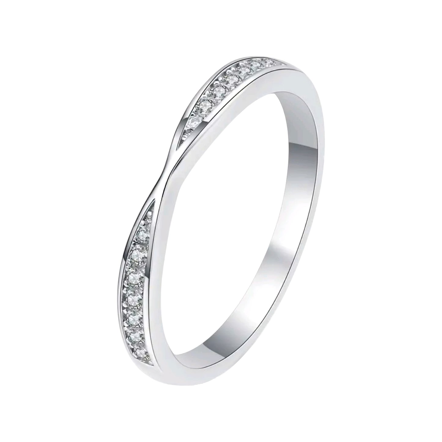 1.3mm/1.1mm moissanite engagement ring