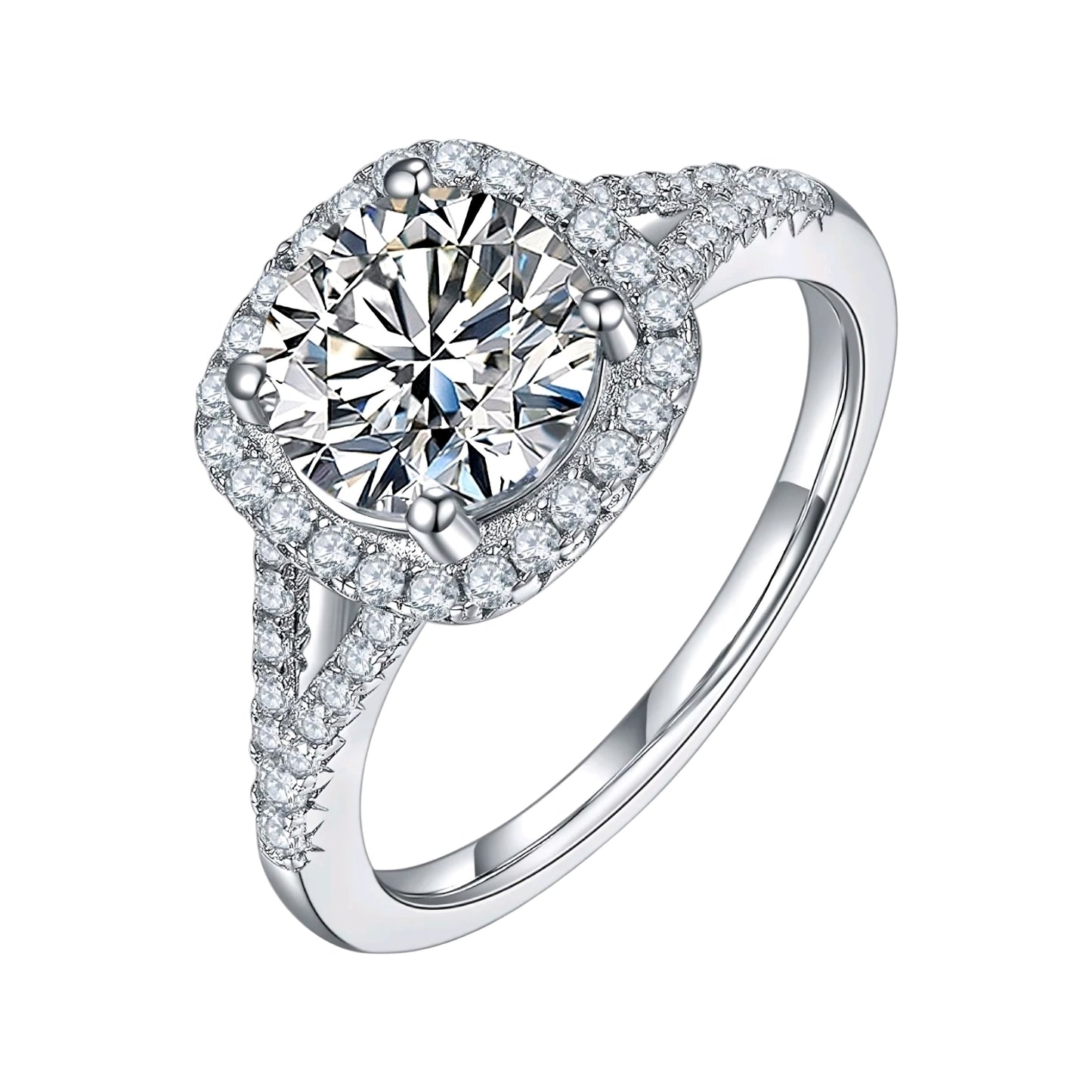 2ct Y arm moissanite engagement ring