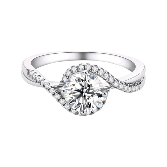 1ct twisted moissanite engagement ring