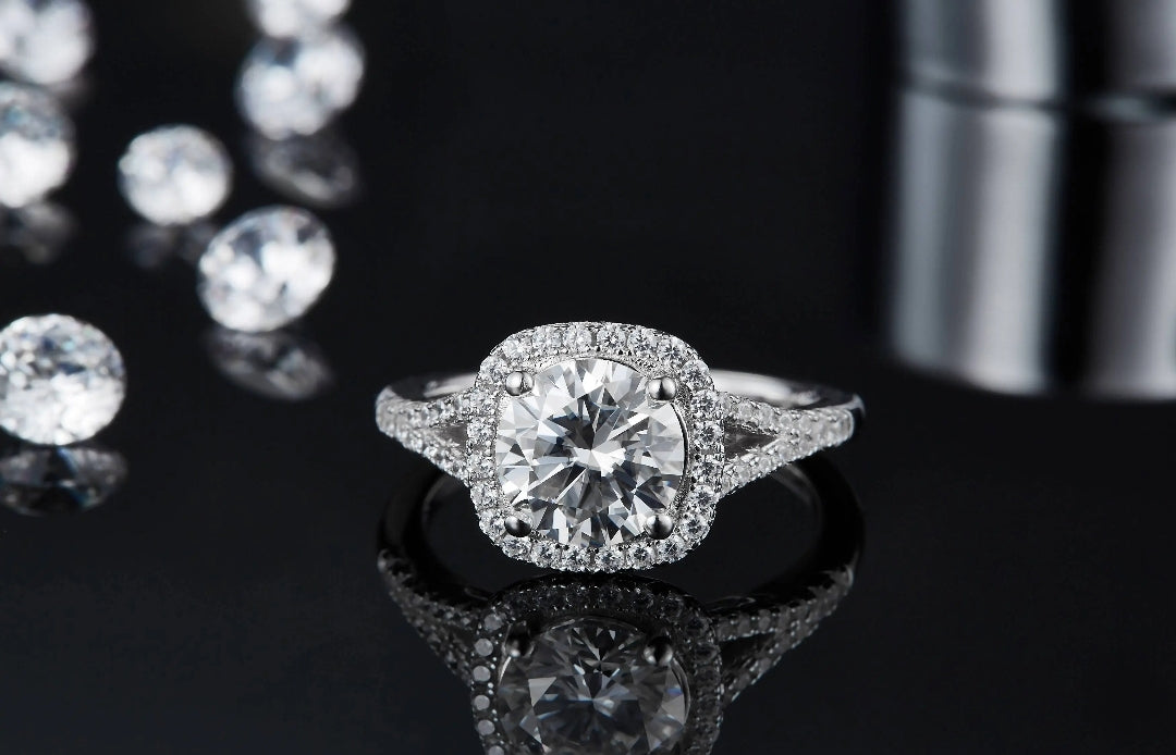2ct Y arm moissanite engagement ring