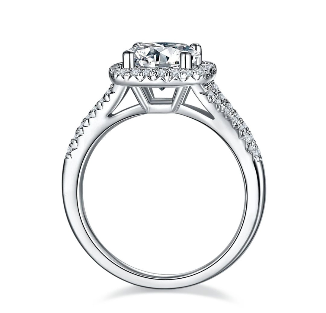 2ct Y arm moissanite engagement ring