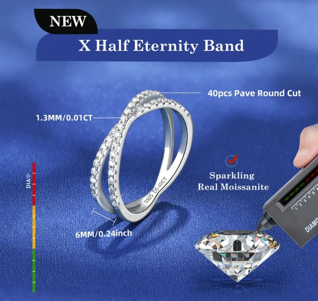 1.3mm 40pcs moissanite engagement ring
