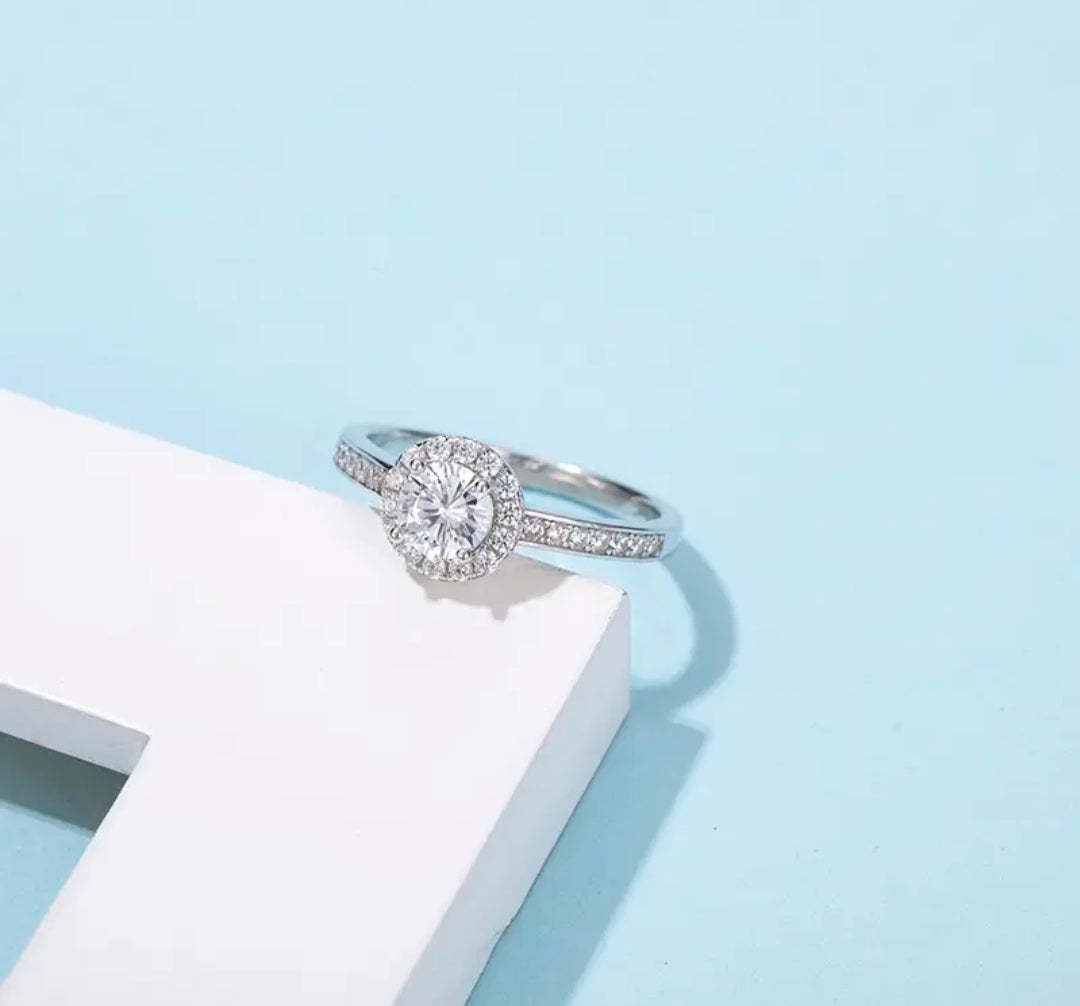 0.5ct moissanite engagement ring