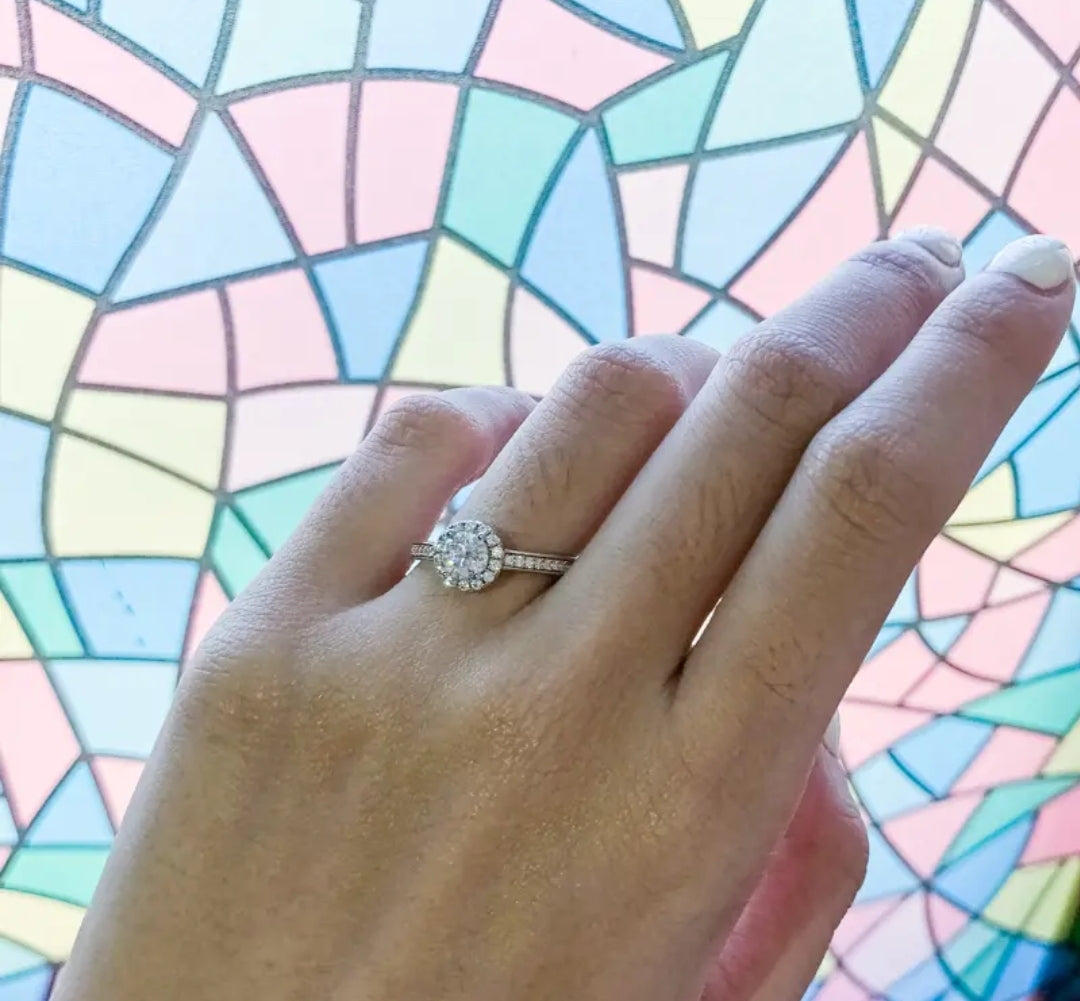 0.5ct moissanite engagement ring