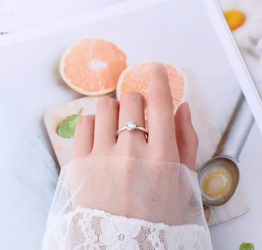0.5ct round moissanite engagement ring