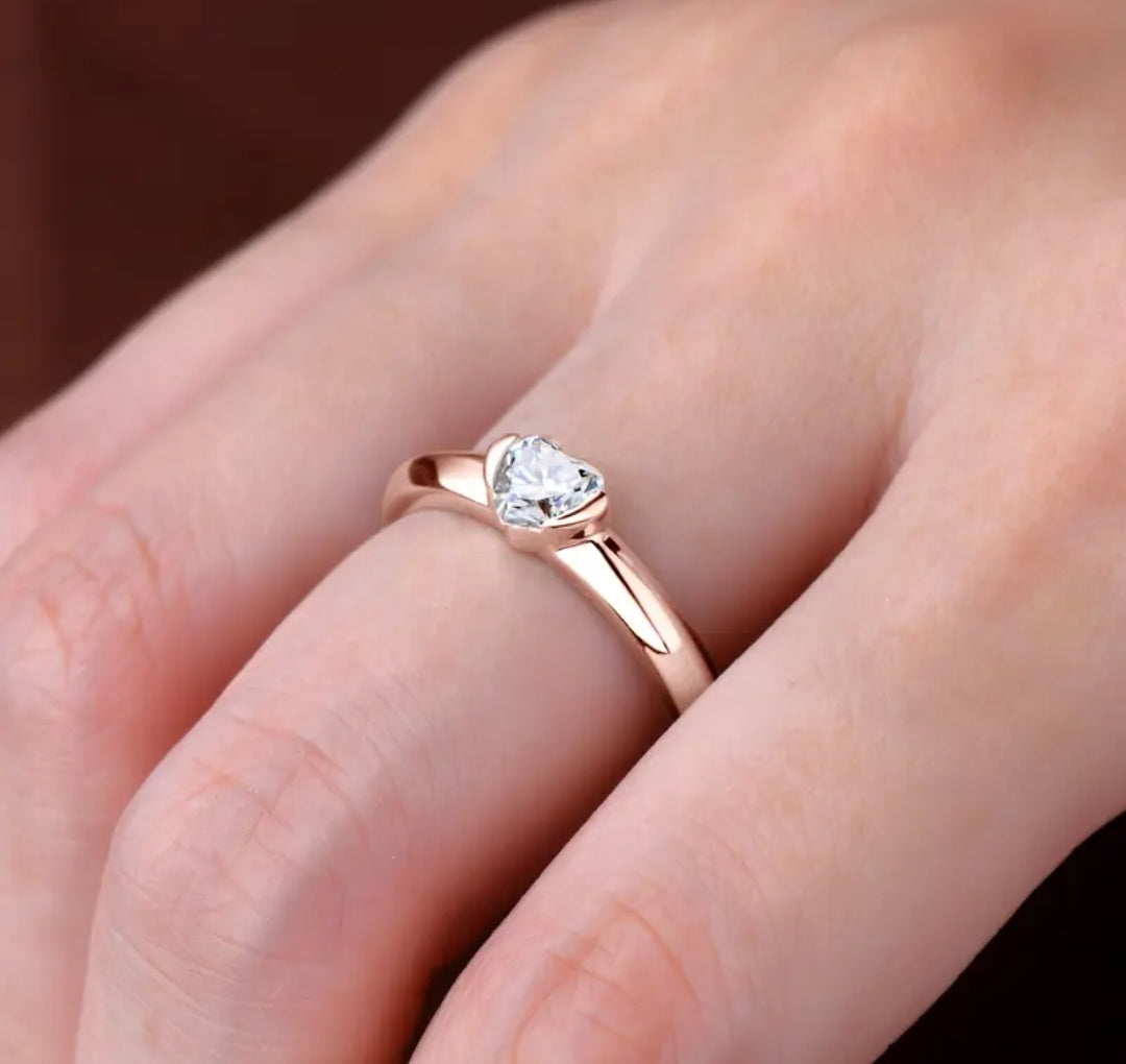 0.5ct heart shape moissanite engagement ring