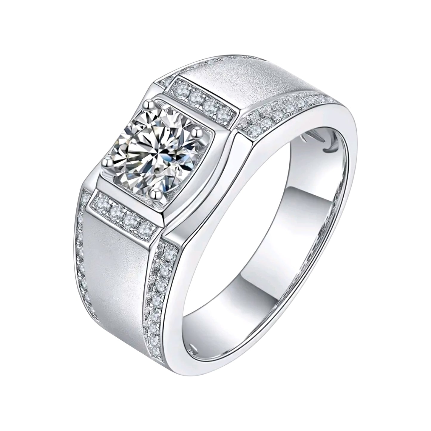 1ct 6.5mm elegant moissanite ring for men