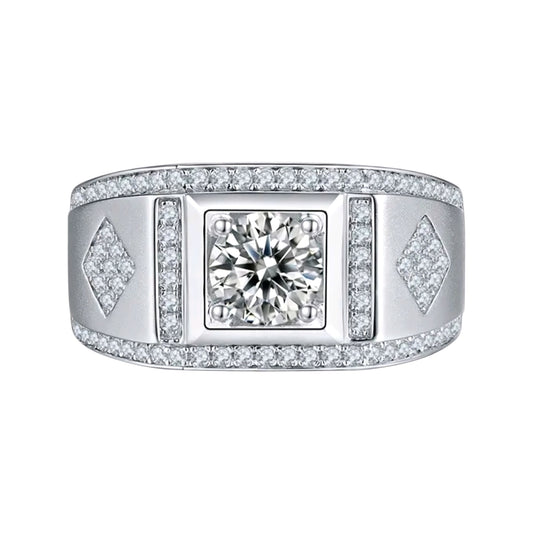 1ct sparkling moissanite ring for men