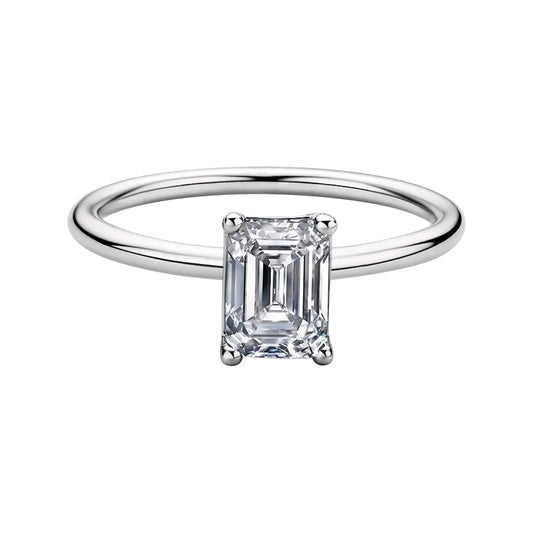 1ct emerald cut moissanite engagement ring