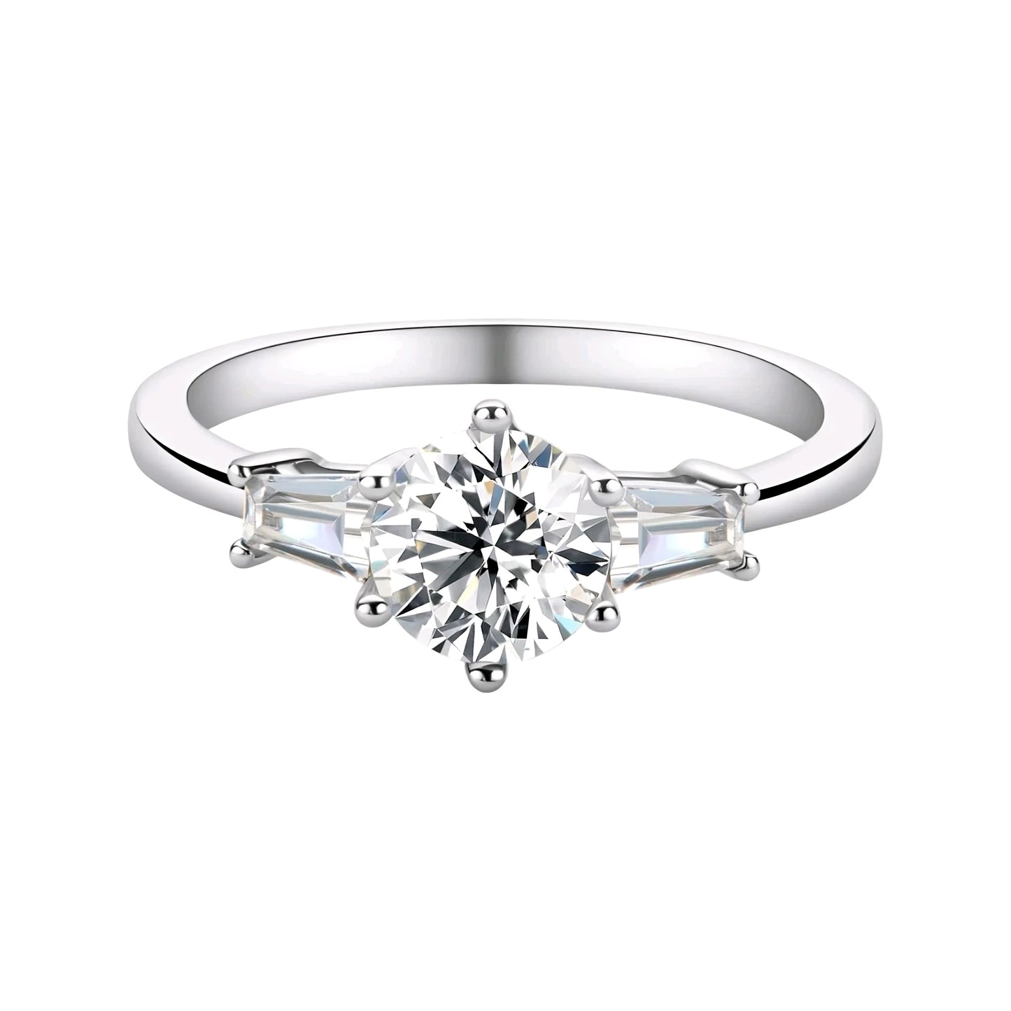 1ct 6.5mm unique moissanite engagement ring