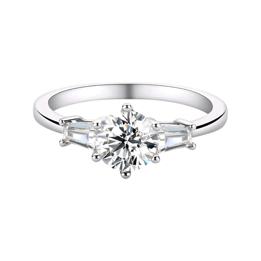 1ct 6.5mm unique moissanite engagement ring