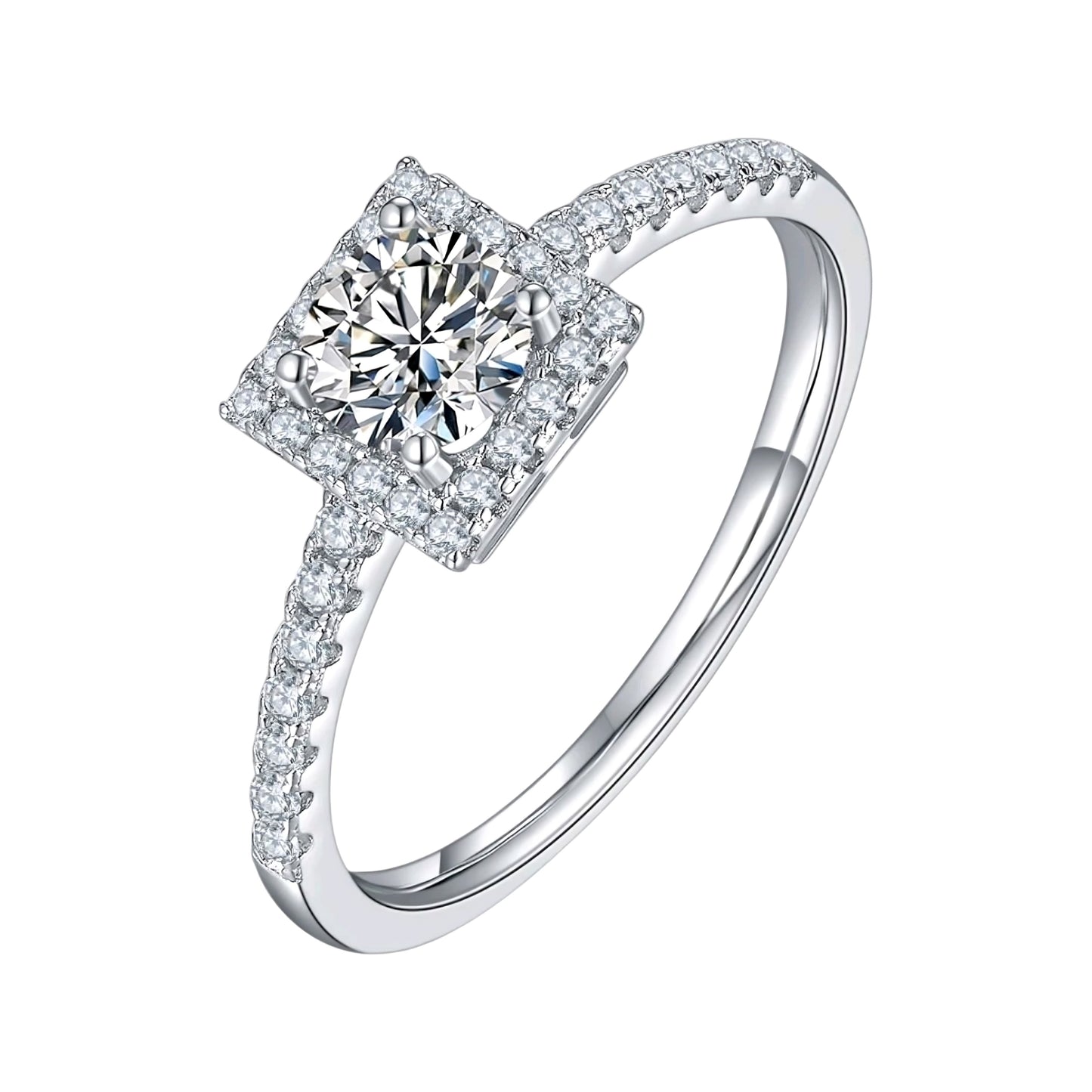 0.5ct unique moissanite engagement ring