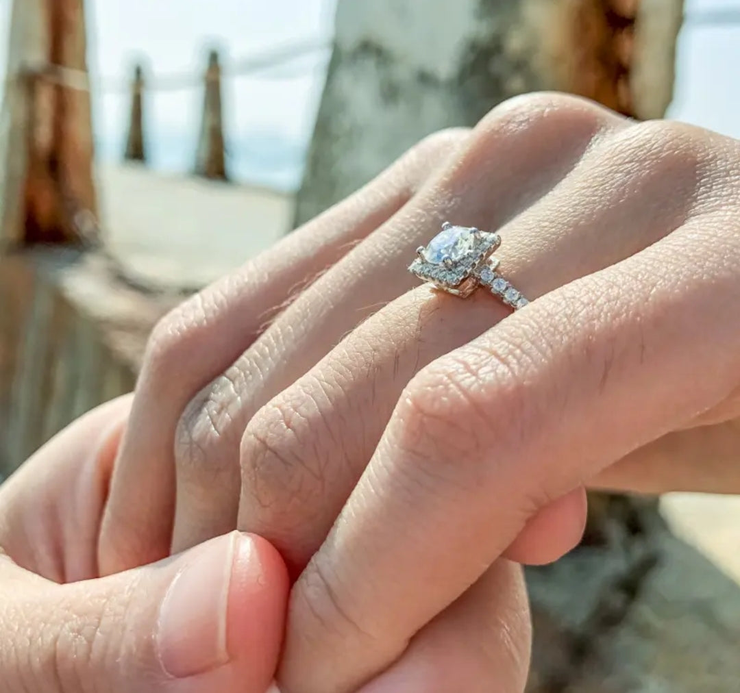 0.5ct unique moissanite engagement ring