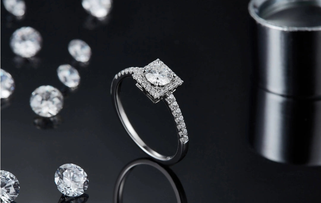 0.5ct unique moissanite engagement ring