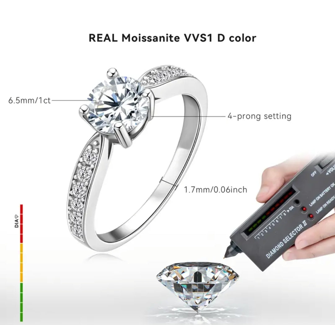1ct unique moissanite engagement ring