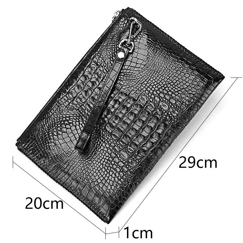 Crocodile Leather Document Wallet | Men & Women | Handmade in Italy