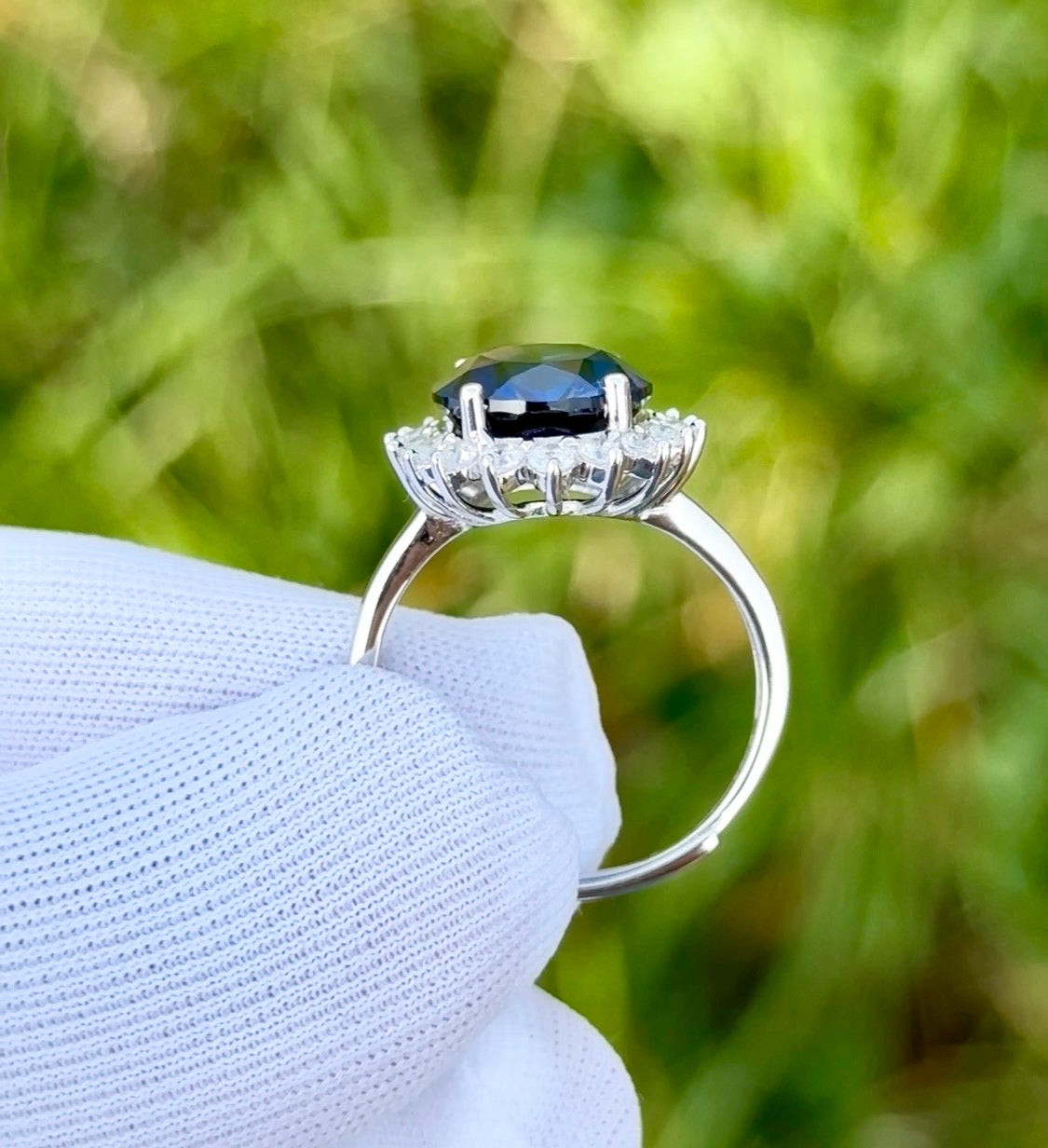 4ct Real Lab Created Sapphire Ring made with 925 sterling silver. Adjustable
