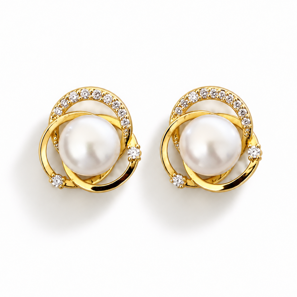 Natural Freshwater Pearl Earrings.