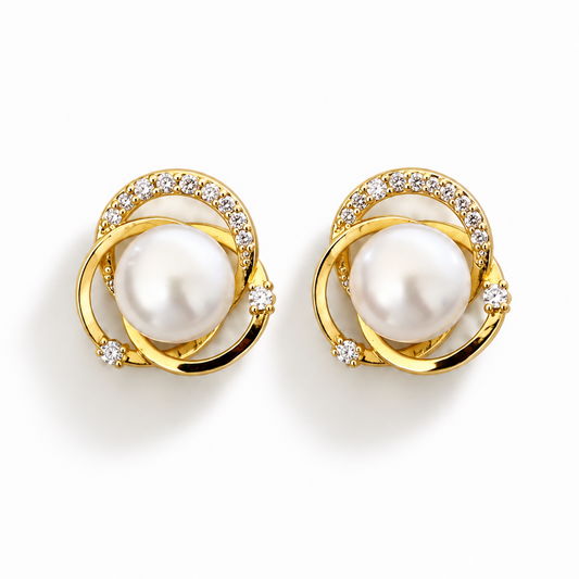 Natural Freshwater Pearl Earrings.