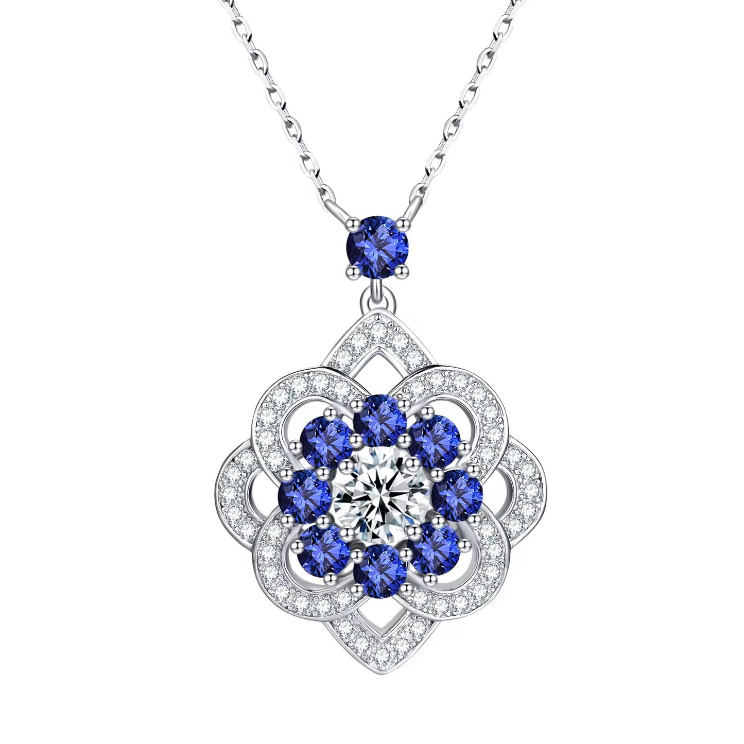 0.5ct each Stone Real Sapphire Necklace (40+5cm)