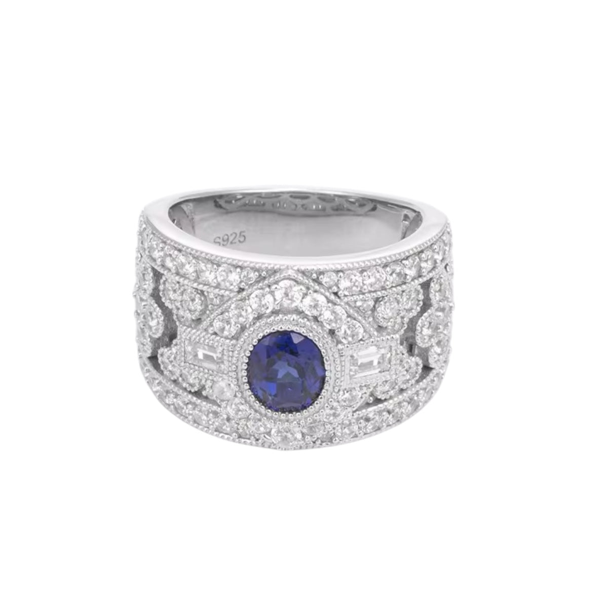 1ct Real Sapphire Ring with 925 silver for men and women