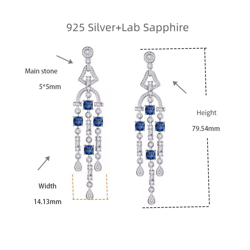 4.8ct Real Sapphire Earrings