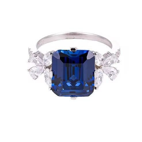 5ct Real Sapphire Ring with 925 silver for women