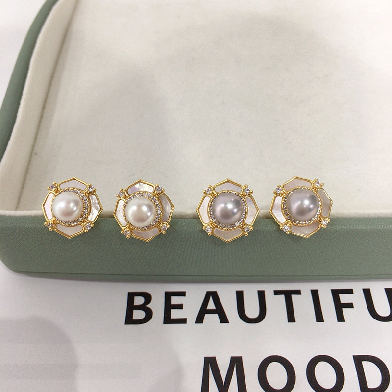 Handmade Natural Freshwater Pearl Earrings.