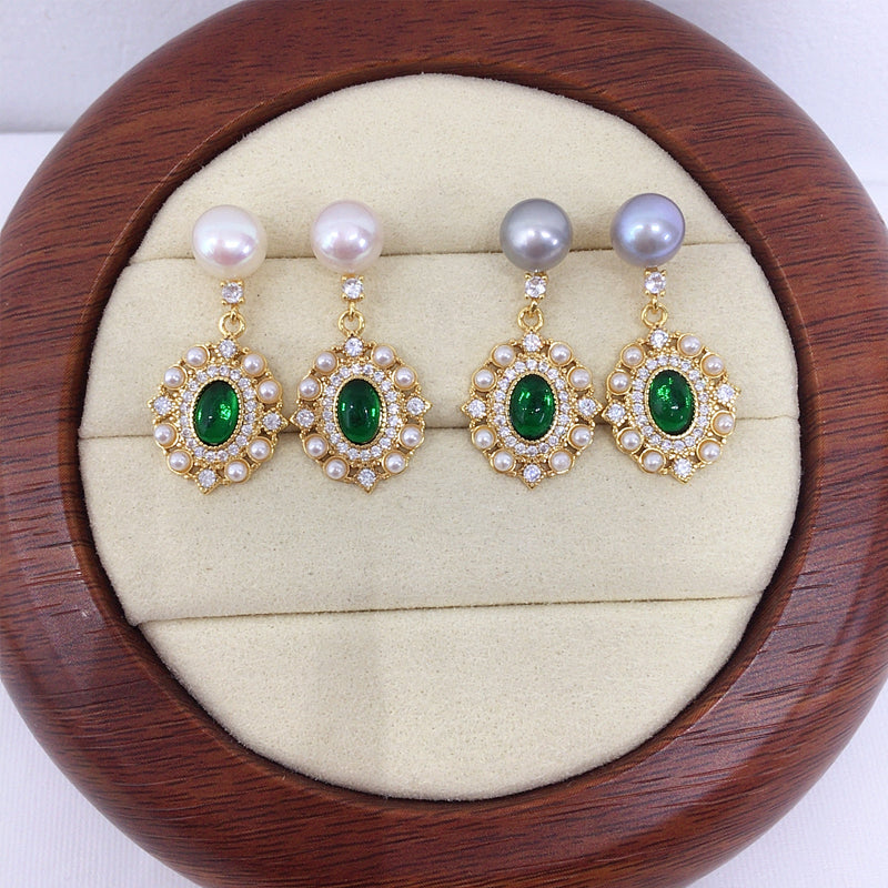 Handmade Natural Freshwater Pearl Earrings.