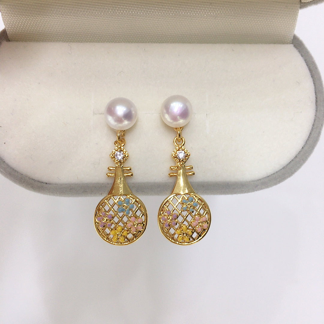 Handmade Natural Freshwater Pearl Earrings.