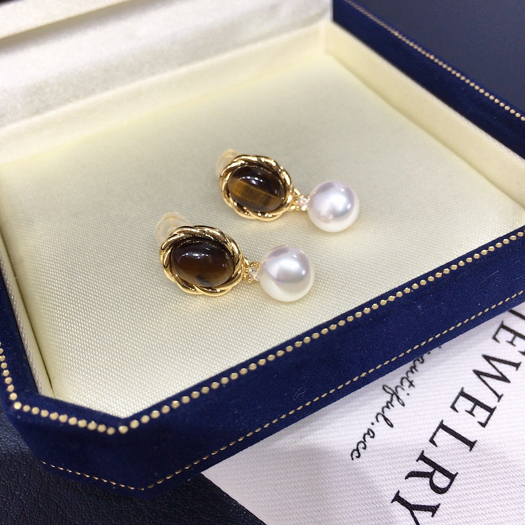 Handmade Natural Freshwater Pearl Earrings.